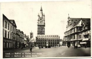 Ghent, Gand, Gent; Beffroi, Clothmakers' Hall, automobiles