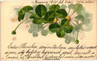 Flower, clover, litho