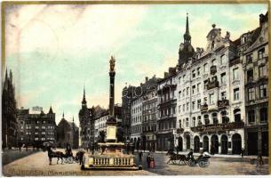 München, Marienplatz, Hotel Peter-Hof, Hackerbräu Ausschank / square, hotel, beer hall; Heliocolorkarte von Ottmar Zieher Emb.