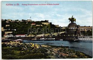 Koblenz a. Rh., Festung Ehrenbreitstein,  Kaiser Wilhelm Denkmal / fortress, statue