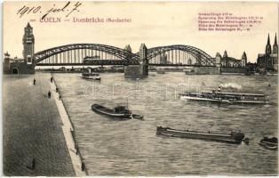 Köln, Coeln; Dombrücke / dome bridge, steamships