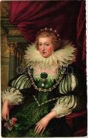 Maria Anna von Österreich, Mariana of Austria, litho s: Peter Paul Rubens