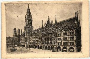München, Neues Rathaus / new town hall, etching