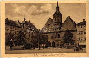 Jena, Marktplatz, Bismarckbrunnen / market place, fountain, automobile