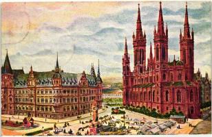 Wiesbaden, Marktplatz, Rathaus, Evangel. Hauptkirche / market square, town hall, church