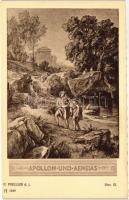 Apollon und Aeneias, Ilias III.; F.A. Ackermann's Kunstverlag Serie 154: Preller, Ilias 12 Karten s: F. Preller