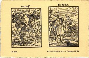 Totentanz 31. 32.; Der Gross, Der Altman; F.A. Ackermann's Kunstverlag Serie 219. No. 2249. s: Hans Holbein