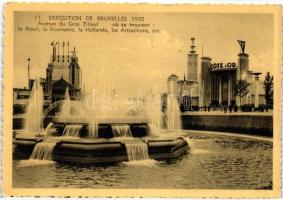 1935 Brussels, Bruxelles; Exposition, Avenue du Gros Tilleul / Pavilion of Brasilia, Romania, Netherlands