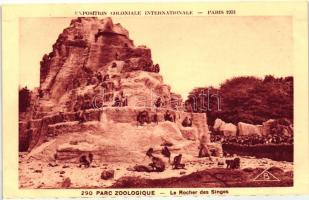 1931 Paris, Exposition Coloniale Internationale; Zoological park, Monkey's rock