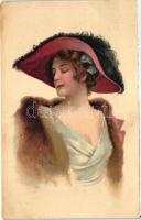 Lady in hat, 334. litho s: A. v. R. Hölgy kalapbna, 334. litho s: A. v. R.