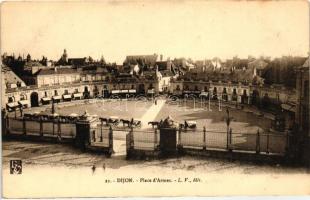 Dijon, Place d'Armes / square, shops of L. Venot and A. Picoche, bank