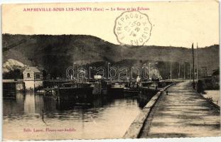 Amfreville-sous-les-Monts, Seine, Écluses, steamships