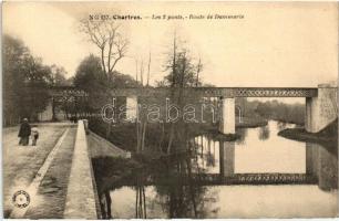 Chartres, Les 3 ponts, Route de Dammarie / bridge, road