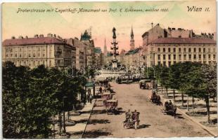 Vienna, Wien II. Praterstrasse, Tegetthoff-Monument / street, statue, tram