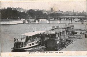 Paris, Seine au Pont des Art, Chocolat Menier / bridge, steamship