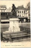 Beauvais, Statue of Jeanne Hachette, shop of A. Charlemagne and Meubles, Au Vieux Chene