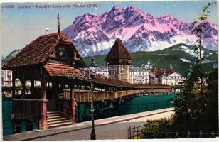 Luzern, Kapellbrücke, Pilatus / chapel bridge