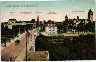 Poznan, Posen; Theaterbrücke / bridge, trams
