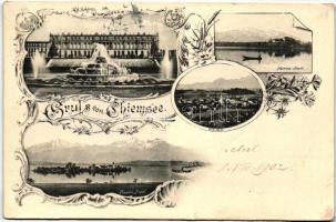 Chiemsee, Prien, Kgl. Schloss, Herren-Insel, Frauen-Insel / castle, islands; floral, Art Nouveau