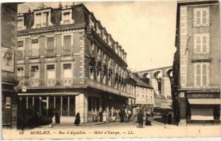 Morlaix, Rue d'Aiguillon, Hotel d'Europe, Mercerie / street, hotel, shop