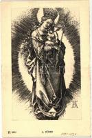 The Virgin with the Sceptre; F. A. Ackermann's Kunstverlag A. 2623. s: A. Dürer