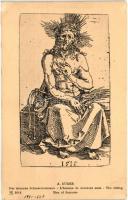 The sitting Man of Sorrows; F. A. Ackermann's Kunstverlag A. 2618. s: A. Dürer