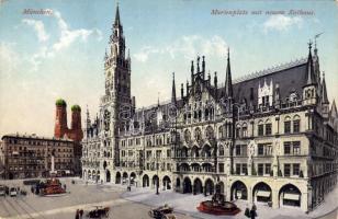 München, Marienplatz, Rathaus / square, town hall, automobiles