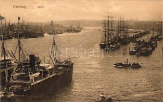 Hamburg, port, steam ships