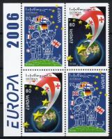 Europa CEPT margin block of 4 from stamp booklet, Europa CEPT ívszéli négyestömb bélyegfüzetből, Europa CEPT Viererblock mit Rand aus Markenheftchen