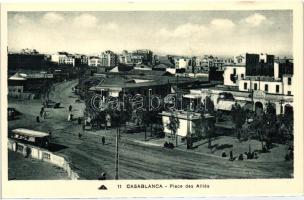 Casablanca, Place de Allies / square, tram, Hotel Amade