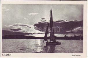 Balaton, vitorlás hajó, naplemente