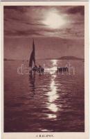 Balaton, csónak, naplemente