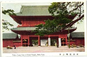 Tokyo, Shiba Park, Large Gate of Zojo-ji Temple, Buddhist temple, Tokió, Shiba park, a Zojo-ji templom nagykapuja, buddhista templom