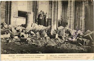 Soissons, the Cathedral interior after the bombardment of February 5th, World War I., Soissons, a Katedrális belseje a február ötödikei bombázás után, I. világháború