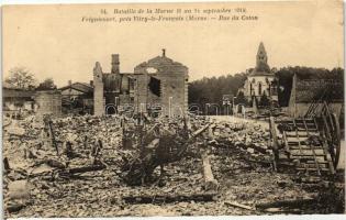 Frignicourt, close to Vitry-le-Francois, ruins, World War I, Battle of Marne, Frignicourt, Vitry-le-Francois után, romok, I. világháború, Marne-i csata