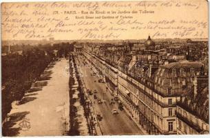 Párizs, Rivoli utca és a Tuilérák kertje, Paris, Rivoli Street and Gardens of Tuileres