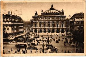 Paris, Opera Square, autobus, automobiles, Párizs, Opera tér, autóbusz, autók