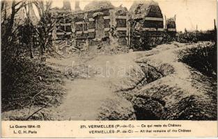 Vermelles, ruins of the castle after WWI bombing