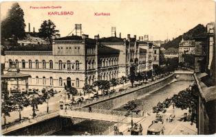 Karlovy Vary, Karlsbad; Franz-Josefs-Quelle, Kurhaus / fountain, spa
