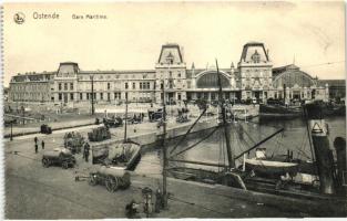 Ostend, Ostende; Gare Maritime / maritime railway station, ships