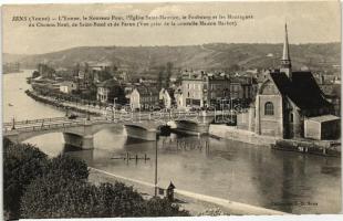 Sens, Yonne, Nouveau Pont, Eglise Saint-Maurice, Paron, Saint Bond, Faubourg / river, bridge, church