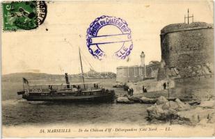 Marseille, Ile du Chateau d'If / castle island, steamship
