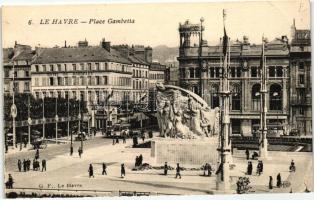 Le Havre, Place Gambetta / square, tram
