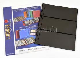 Multi Collect albumlap - MU1313, "Multi collect" pages with 3 strips 1313, (77 mm) per page, black - pack of 10, Multi collect Blätter mit 3 Streifen 1313, (77 mm) pro Seite, schwarz, 10er-Packung