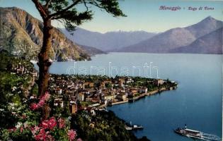Menaggio, Lago di Como  / view of the town, steamship