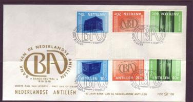 150th anniversary of the bank of Netherlands Antilles sheetcentered inverted pairs (set) FDC 150 éve...