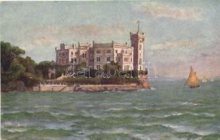 Trieste, Miramare visto dal mare, B.K.W.I. Serie 287-16.