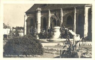 Kolozsvár, Mátyás király szobra '1940 Kolozsvár visszatért'' So. Stpl, Cluj, statue of Matthias Corvinus '1940 Kolozsvár visszatért'' So. Stpl