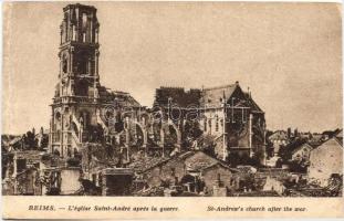 Reims, Eglise Saint Andre apres la guerre / church adter the war