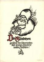 Die Glöckchen / Dwarf greeting card, Pilschke Kunstkarte 933. s: Georg Plischke, Törpés üdvözlő lap, Pilschke Kunstkarte 933. s: Georg Plischke